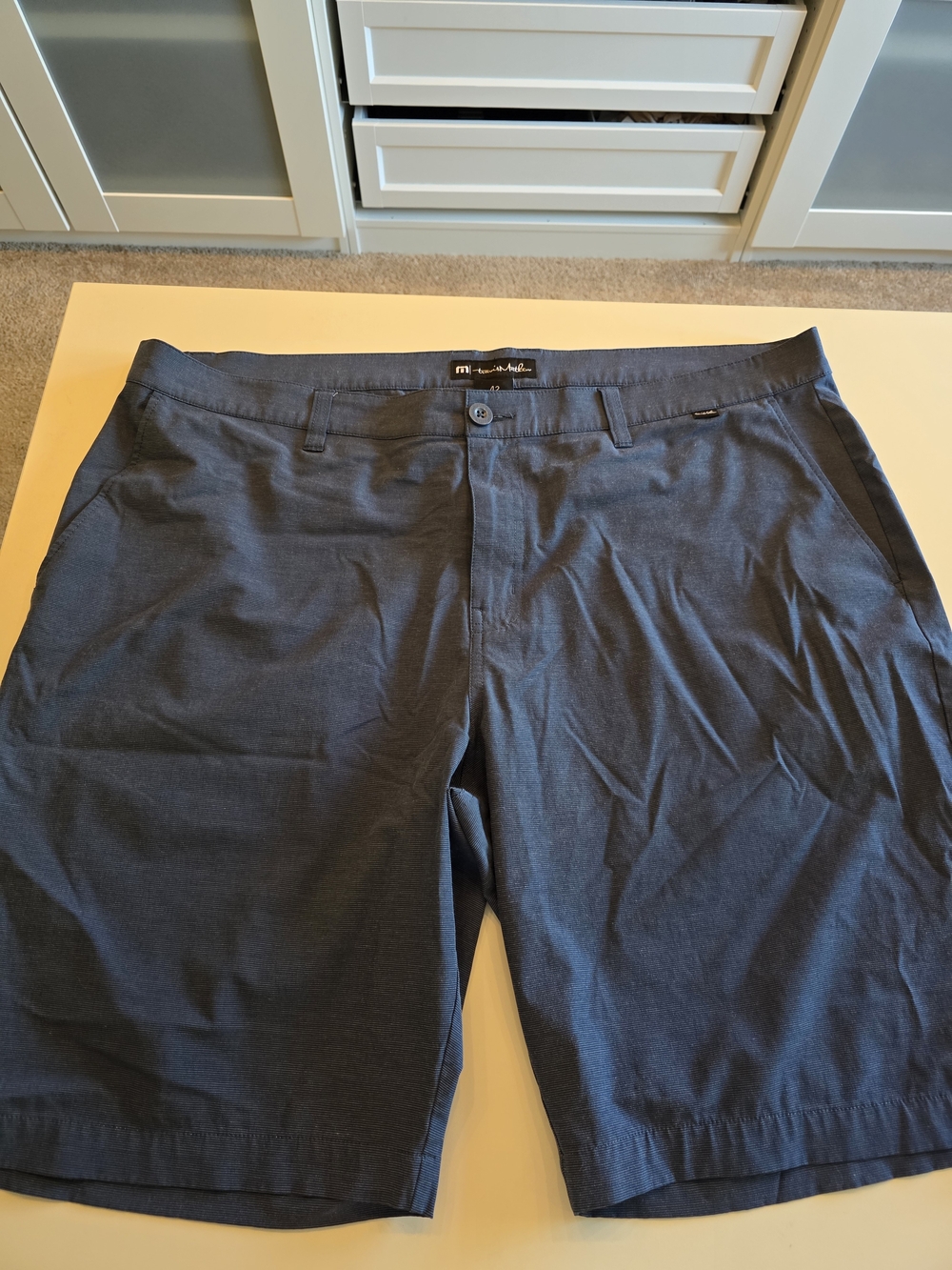 Travis Mathew Steel Blue Flat Front Shorts - Size 42